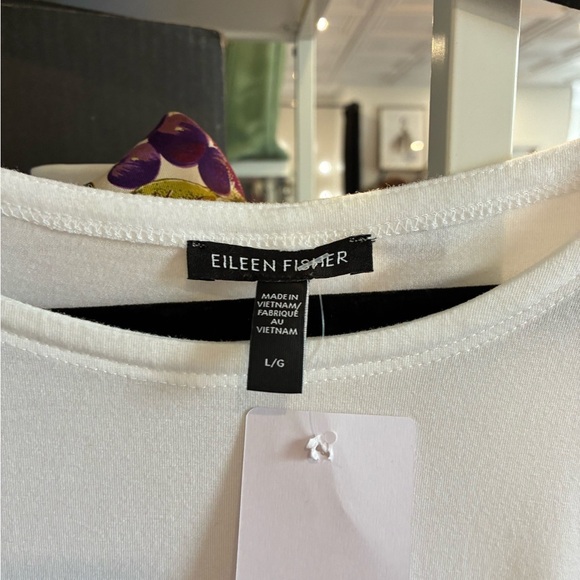 Eileen Fisher white long sleeve top size L - Picture 2 of 3